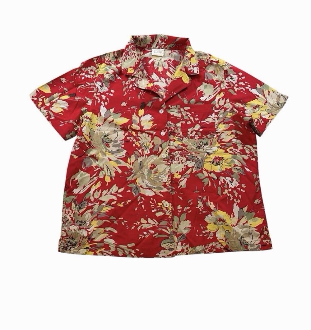 Women’s Erika Vintage Hawaiian Button Up Size L Y2K